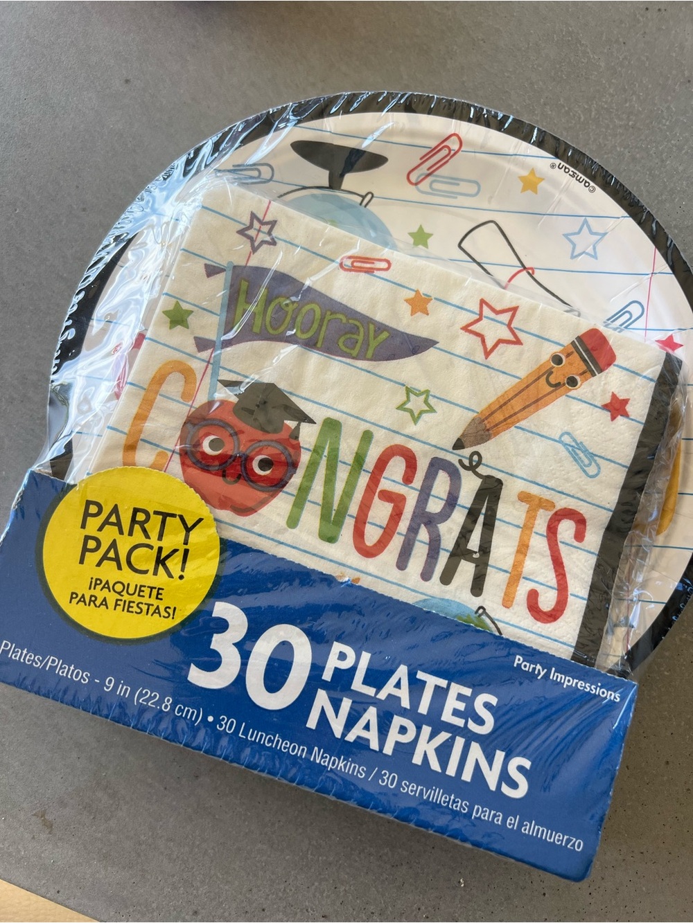 Impressions School-Themed 'Congrats' Plates & Napkins - Multicolor